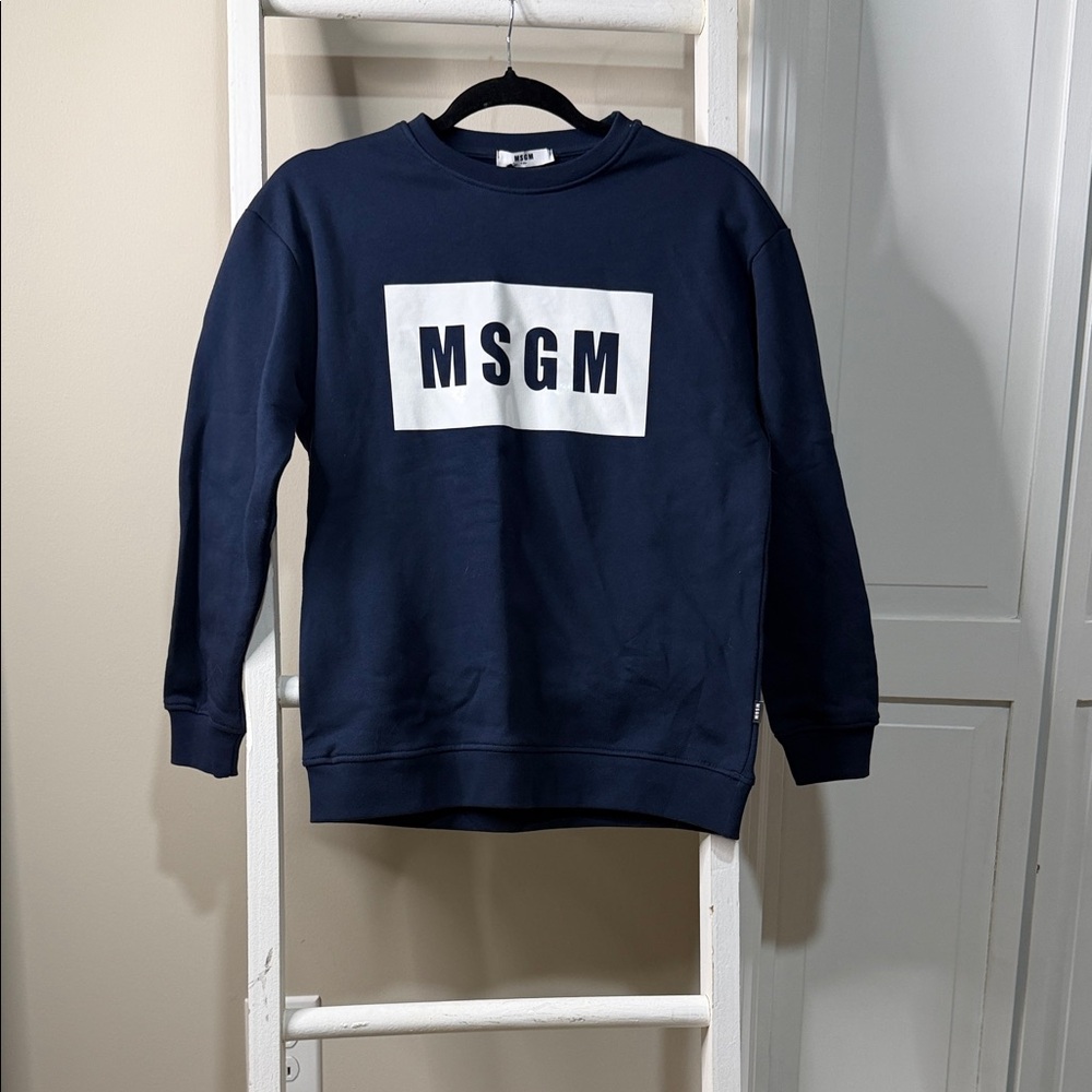 MSGM Dark Blue Crewneck Sweater